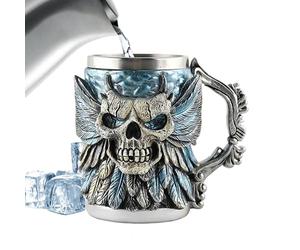 Heavy Mug,Skull Tea Cup | Reusable Drinkware Water Container 17 Oz for Daily Studio Restaurants Road Trip Friends Birthday Thanksgiving