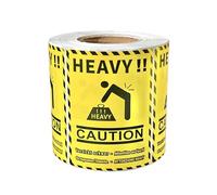 Heavy Parcel Warning Stickers, Large Size 80mm x 60mm, Self Adhesive Labels, with Translation in Multiple Languages (500)