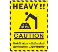 Heavy Parcel Warning Stickers, Large Size 80mm x 60mm, Self Adhesive Labels, with Translation in Multiple Languages (10)