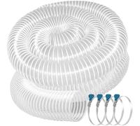 Heavy PVC Dust Collection Hose 4" x 20', Puncture Resistant PVC Dust Collection Hose with Carbon Steel Wire Coil, Flexible Clear PVC Fume Collection Hose for Dust Collectors