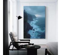 Heavy Rain on The Coastline Artistic Wall Art Painting The Picture of Animal Print On Canvas Artwork Pictures For Home Living Room Modern Decor Decoration 16x24inch(40x60cm)