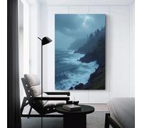 Heavy Rain on The Coastline Artistic Wall Art Painting The Picture of Animal Print On Canvas Artwork Pictures For Home Living Room Modern Decor Decoration 16x24inch(40x60cm)