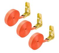 Heavy Ratchet Straps, 3 x 1000 kg Capacity Tie Down Straps, 2.5 cm Wide 10 m Long with Adjustable Buckle, Secure Lashing Straps for Motorcycle, Load, Truck, Trailer, Luggage (Orange)