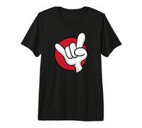 Heavy Rock Hand Sign Cartoon Premium T-Shirt