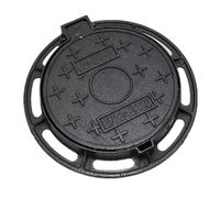 Heavy Round Cast Iron Manhole Cover 15.7"x15.7" with Base NonSlip Septic Tank Cover for Patios Gardens Gas & Roads Supports Up to 5 Tons
