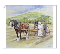 Heavy Shire Horse Pulls a Hay Rake Print - Print 10"x8" (25x20cm) (4425801)