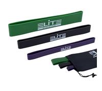 Heavy Short Power Resistance Bands by Elite Athletics Set of 3, Deadlift Band, Glute Activation, Booty Exercise, Hip Band and Dynamic Warm Up Plus Carry Bag