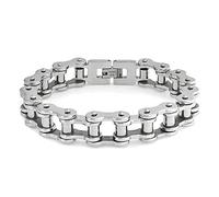 Heavy Solid Miami Curb Chain Link Bracelet Silver Tone Stainless Steel Men Teens 9 Inch 10MM