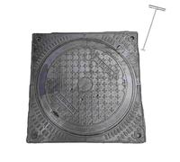 Heavy Square Cast Iron Manhole Cover & Septic Tank Lid with e Outdoor Drain Cover for Schools Gardens Courards & Ci Roads (70x70x5cm28x28x2in)