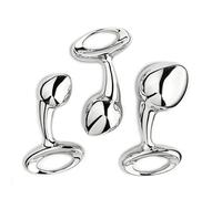 Heavy Stainless Steel Anal Ball Butt Plug Set Small Large Metal Anal Beads Butt Plug Pull Ring Insert Ass Vaginal Sex Toy Dildo(3 Size as one Set)