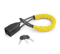 Heavy Steering Lock for Car Car Steering Wheel Lock with Seat Belt Socket Steel Rope for Truck SUV Van RV with 3 Keys(Yellow)