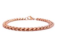 Heavy thick curb link chain bracelet 18CT rose gold plated (20)