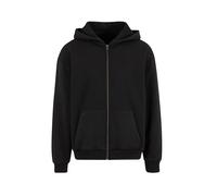 Heavy washed zip-up hoodie Build Your Brand Stonewash Noir 2XL