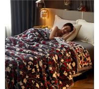 Heavy Winter Fleece Plush Blanket King Size,Korean Faux Fur Mink Blanket,Silky Soft And Warm, 2 Ply Reversible Raschel Bed Blanket,B,180x220cm 3Kg
