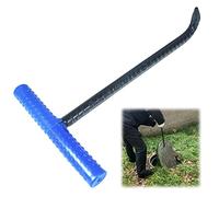 HeavyDu Manhole THook Lifter for 12" 36" Drain Covers Metal Nail Puller & Pry Bar Tool Single Hook End 30cm11.8in 16mm Color Vault Access Solut