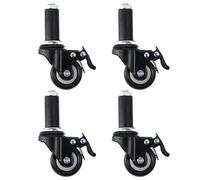 HeavyDuty 1.5" PVC Swivel Casters with Brake 88 lbs Load Capacity Black Necked Wheels Set of 4 for Furniture 2" Diameter Ideal for Smooth Movement.