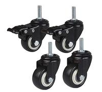 HeavyDuty 120kg Swivel Casters with Brakes NoiseReducing Polyurethane Wheels M8/M10x25mm Threaded Stem Bolts Ideal for Trolleys and Baby Cots
