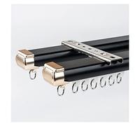 HeavyDuty 16.4ft Double Curtain Track SystemBlack Ceiling & Wall Mount Curtain Rails for Room Dividers Bay Windows Shower & RV Curtains