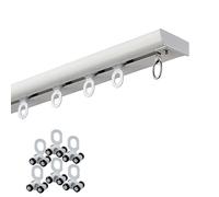 HeavyDuty 1Layer Curtain Track System Aluminum CeilingMounted Curtain Rail for Windows & Room Dividers5ft/1.5m White Ideal for Showers & Home Décor