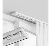HeavyDuty 21ft Aluminum Ceiling Curtain Track3/6/8/12/18/20ft Options Ideal for Room Dividers Shower RV WindowsDurable and Versatile Curtain Rod (White)