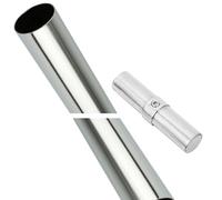 HeavyDuty 25mm Dia-meter Hanging Rail Tubing System for Wall, Floor, Ceiling, Roof And Walk-In Wardrobe Chrome Tubing System (25mm (2.4 Meter or 240cm) TUBE ONLY)