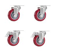 HeavyDuty 3 4 5Inch Universal Caster Wheels with Brake Industrial Wheels for High Load Capacity Durable & WearResistant (3 Inch Steer & Brake)