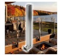 HeavyDuty 304 Stless Steel Railing Post with Spigot Slots & Base 125cm/49.2in Baluster for Indoor/Outdoor Stairs Decks Porches and Balconies