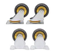 HeavyDuty 360° Swivel Caster Wheels for Furniture4 Pack (75mm with Brake) Universal Replacement Wheels for Easy Mobility Durable Indoor UseColor: Black