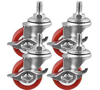 HeavyDuty 50mm Caster Wheel Set with M8/M10 Threaded RodsRubber Fur Wheels for Trolleys & Carts Silent & Smooth Mobility Optimal for Home & Industrial Use