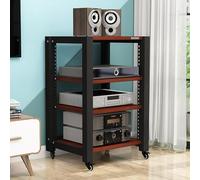 HeavyDuty 5Tier AV Media StandAdjustable Movable Storage Cart Open Shelves for Amplifiers & Stereo Components HIFI RackBrown 85cm/33.4in