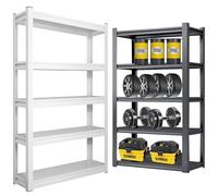 HeavyDuty 5Tier Metal Shelf Steel Storage Rack for Garage Warehouse & Basement 182.9cm H x 99cm W x 50.8cm D Sturdy Shelving Unit for Organizing