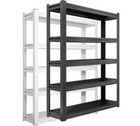 HeavyDuty 5Tier Steel Shelving Unit - Industrial Metal Storage Racks for Garage Warehouse and Basement - 182.9cm H x 119.4cm L x 50.8cm D - Maximize Space & Organization