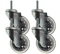 HeavyDuty 75mm Rubber Swivel Casters with Brake M8/M10 100kg Load Capacity Set of 4 for Furniture/CartSmooth Rolling Wheels for Heavy Loads