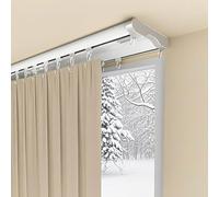 HeavyDuty Adjustable Double Curtain Track SetSilent White/Gold Drapery Rail for Bedroom Living Room Hospital Room Divider3.6m (11.8ft) Curtain Rod