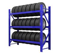 HeavyDuty Adjustable Tire Storage Rack 2000lbs Capacity ToolFree Assembly 3Tier Freestanding Organizer for Garage & Workshop - Blue 78.7"x23.6"x78.7"