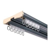 HeavyDuty Aluminium Double Curtain Rail 1m6m Silent Track for Bay Windows RV Bedroom HospitalBlue 2.7m Length Durable and Easy to Install