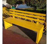 HeavyDuty Aluminum Alloy Garden Bench for 2 Metal Frame Outdoor Seating Strong Load Capacity Ideal for Entryway Yellow 100x40x45cm (39.4x15.7x17.7in)