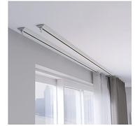 HeavyDuty Aluminum Alloy Room Divider Ceiling Track System 480CM (4x120CM) White Single Track Rod for Living Room Bedroom Shower and Study Spaces