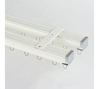 HeavyDuty Aluminum Ceiling Curtain Track System 240cm Double Rail for Room Dividers Easy Installation White200cm (6.6ft)