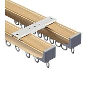 HeavyDuty Aluminum Ceiling Curtain Track System 240cm Double Rail for Room Dividers Easy Installation Titanium Finish (8.2ft)