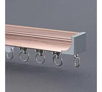 HeavyDuty Aluminum Ceiling Curtain Track System Double Rail 240cm (8.2ft) for Room Dividers Easy Installation Purple Gold Finish
