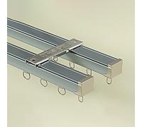 HeavyDuty Aluminum Ceiling Curtain Track System Double Rail 240cm (9.8ft) for Room Dividers Easy Installation Ideal for Home & Office Décor