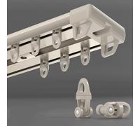 HeavyDuty Aluminum Curtain Tracked NoiseFree Double Curtain Rail for Sliding Curtains Drapes & Blinds (Gold 1.8m/5.9ft)