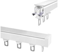 HeavyDuty Aluminum Curtain TrackFlexible Ceiling Mount Curtain Rod SystemWall or Ceiling Installation Kit with Rollers for Curtains Curtain Rails