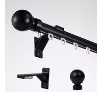 HeavyDuty Black Curtain Track Wall Mount Curtain Rods with Silent Rollers for Living Room Bedroom Shower Office3.4m/11.15ft Length