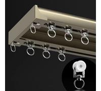 HeavyDuty Double Curtain Track Set Aluminium Ceiling Rails for Living Room Bedroom Shower Divider3.9m/12.8ft Champagne Color Durable and Versatile