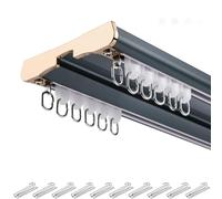 HeavyDuty Double Curtain Track System with Roller Hooks 0.6m Ideal for Room Dividers and Privacy SolutionsBlue Color Easy Installation