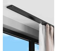 HeavyDuty Double Curtain TrackCustomizable Ceiling Mount Curtain Rods for Living Room Bedroom & Shower DividerDurable Black Rails (17.4ft)