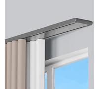 HeavyDuty Double Row Ceiling Mounted Curtain Track System 3.1m (10.2ft) Aluminum Sliding Rails Silent Slider Room Divider with Rolling HooksGray