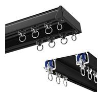 HeavyDuty Double Track Curtain RodWeatherResistant Ceiling Mount for Showers & Outdoor Spaces Easy Installation with 16 Pulleys/Meter Black 6m Length